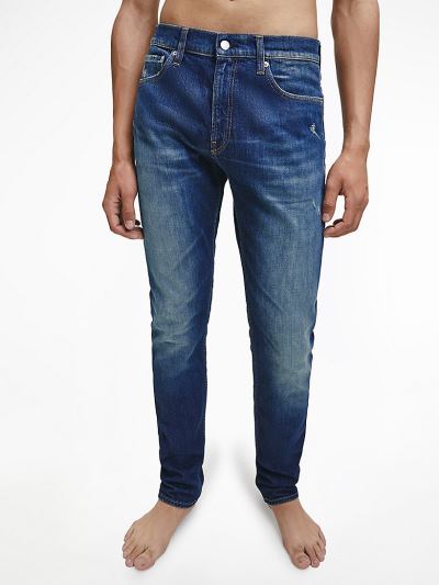 Calvin Klein Ruhák HU268156 | Calvin Klein Slim Férfi Farmernadrág Sötét Kék